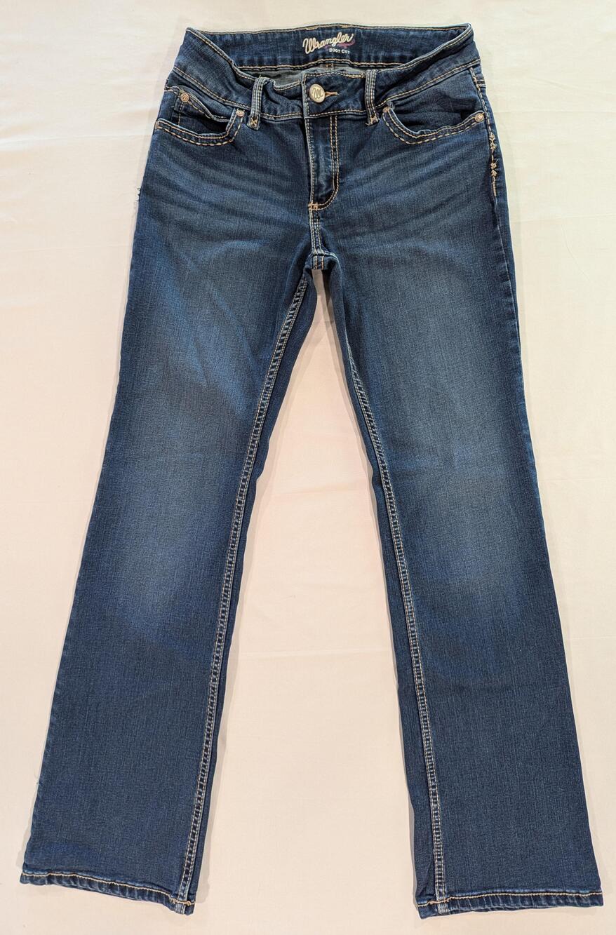 Wrangler Jeans Womens 34x31 Blue Med Wash Low Rise Bootcut Denim Casual